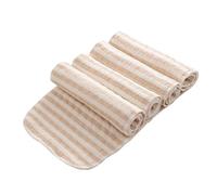 Kisangel 4pcs Infant Booster Pad and Reusable Cloth Diapers for Babies, Washable Cotton Burp Cloths Leak-Proof Design, Soft Brown and White Striped Infant Diaper Inserts Suitable for Newborns