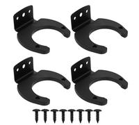 Kisangel 4pcs Microphone Clamp Wireless Microphone Clamp Small Size Storage Silicone Metal Wall Mount Hook Stand for Household Black