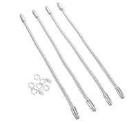 Kisangel 4pcs Microphone Stand Flexible Gooseneck Extension Tubes 6mm X 250mm Threaded Chrome Gooseneck Arms with M8 Nut for Live Streaming Recording Studio Use