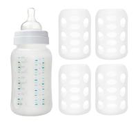 Kisangel 4pcs Milk Bottle Sleeves, Silicone Sleeves for Glass Bottle, Wide Caliber, Baby Supplies