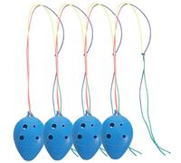Kisangel 4pcs Mini 6-hole Plastic Ocarina for Beginners Colorful Music Instrument for Boys and Girls Random String Color