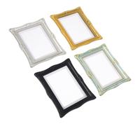 Kisangel 4pcs Mini Resin Photo Frame Vintage Style Small Picture Frames Ornate Design for Dollhouse Craft Decoration and Party Favors