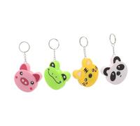 Kisangel 4pcs Mini Retractable Tape Measure Keychain with Cute Cartoon Animals Tiger Pig Panda Frog Automatic Pocket Metric Measuring Tool for Sewing Use