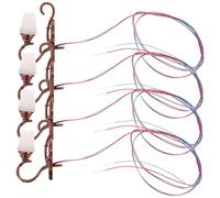 Kisangel 4pcs Mini Wall Lamp Model for Micro Landscaping and Sand Table DIY Simulation Decorative Adornments in Antique with White Light Compact for Mini House Decor and Photo Props