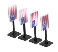 Kisangel 4pcs Miniature American Flags for Soldier Building Blocks Accessories for Independence Day Army Educational Playset for Family Bonding and Imaginative Play