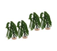 Kisangel 4pcs Miniature Landscape Trees Garden Decoration for Sand Table Layout Realistic Artificial Scenery Trees for Holiday Display and Creative Props
