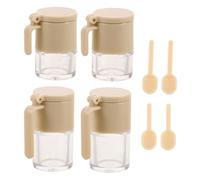 Kisangel 4pcs Miniature Spice Pots Dollhouse Seasoning Jars Spice Tiny Jar for Dollhouse Furniture Decor