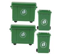 Kisangel 4pcs Miniature Trash Bins Dollhouse Accessories with Functional Lids Realistic Detail for Collectible Displays Micro Scenes and Interactive Play Decor