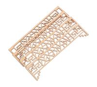 Kisangel 4pcs Miniature Wood Appliques Hand Carved Onlay for Dollhouse Furniture Decoration Traditional Chinese Architectural Style Corner Molding Kit Embellishments for Model Scenes