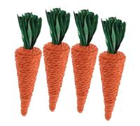 Kisangel 4pcs Orange Artificial Carrot Decorations Straw Woven Easter Ornaments Safe Festive Decor for Childrens Rooms Car Interiors Office Spaces Handmade Craft Easter Decor