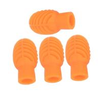 Kisangel 4pcs Orange Silicone Drumstick Covers Noise Reduction Dampers for Quiet Practice Protective Tips for Drum Surface Skill Enhancement Mute Accessories