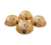 Kisangel 4pcs Pet Funeral Paper Bowls Animal Paper Bowl Easy Handling Preserving The Bond Material Golden Colour Suitable for Pet Remembrance Ceremonies Cat