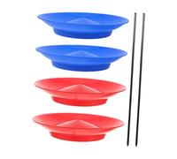 Kisangel 4pcs Plastic Juggling Plates with Sticks for Beginners Adults Outdoor Carnival Halloween Party Skill