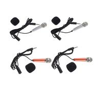 Kisangel 4pcs Portable Microphone for Singing Mic Mini Recording Microphones for Phone Computer Tablet Easy Karaoke for Boys and Girls Home Party
