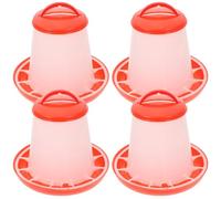 Kisangel 4pcs Portable Multi-functional Poultry Chicken Food Feeders Plastic Feeding Containers for Chickens and Geese, for Farm and Garden Use