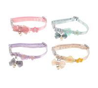 Kisangel 4pcs Princess-style Cat Collar Bow Tie Decorations Comfortable for Girl Kittens Adjustable Neckwear for Parties and Walks