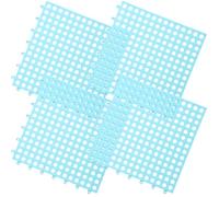 Kisangel 4pcs Rabbit Cage Foot Mats Reusable Plastic Bunny Pads Small Animal Floor Cushions Blue for Hamster Guinea Pig and Rabbit Habitats Bedding