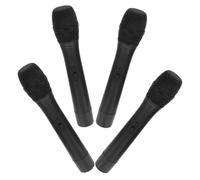 Kisangel 4pcs Realistic Fake Microphone Prop Simulation Microphone Model for Parties Class Rewards and Carnival Prizes Material with Smooth Edges