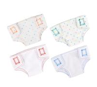 Kisangel 4pcs Reusable Cloth Doll Panties Lightweight Underwear Accessories for Dolls Dress Up Clothes Gift Green Red Orange Blue