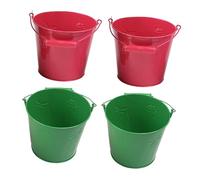 Kisangel 4pcs ’s Mini Sand Bucket Set, Small Garden Iron Buckets, Color Random, Suitable for Beach, Sandbox, and Outdoor Play, 12.5x11x9cm Random Color