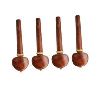 Kisangel 4pcs Solid Wood Cello Pegs Shafts Wooden Cello Tuning Pegs Set Chocolate Color Suitable for Orchestral String Instrument Maintenance