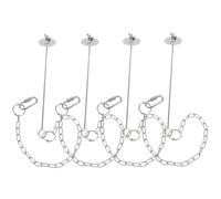 Kisangel 4pcs Stainless Steel Bird Food Forks Hanging Parrot Feeder with Long Chain for Fruits and Vegetables Practical Skewers for Cage Treats and Foraging