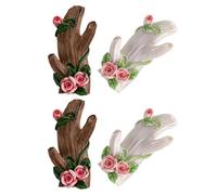 Kisangel 4pcs Tree Branch Resin Wall Hooks for Coats, Bags and Entryways | Rustic Nature Inspired Design, Decorative Wall Organisation for Hallway, Room and Setup