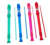 Kisangel 4Sets Resin Clarinet for Beginner Wind Instrument Practice Lightweight Musical Recorder Flutes in Red Blue Pink Green for Student Learning