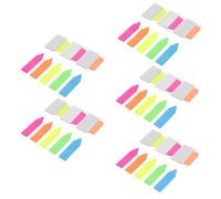 Kisangel 5 Sets Self-Adhesive Pet Page Marker Sticky Tabs for Book Annotation, Not Easy be Scratched, Colourful Index Tabs for School and Home Use, Pack