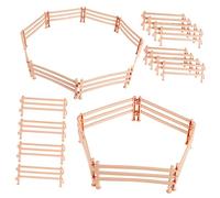 Kisangel 50 Pcs Fence Panels with Buckles Realistic Barn Corral Fencing Accessories for Farm Animal Figurines and Miniature Stable Playsets
