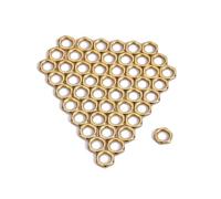 Kisangel 50 Pcs Zinc Alloy Thin Nut Fine Tooth for Guitar Bass Socket Jack Replacement Gold Color Compatible with Electric Bass Guitars and Instrument Accessories
