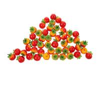 Kisangel 50 Pieces Realistic Artificial Tomatoes Models for Pretend Play, Simulation Fruit Set, Educational Kitchen Play Food for Role Playing and Cognitive Teaching