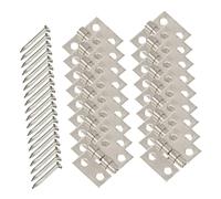 Kisangel 50 Sets Mini Small Brass Hinges with Screws Antique Folding Butt Hinges for Wooden Jewelry Boxes Cabinets DIY Crafts Rust-Resistant Model Hardware