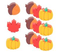 Kisangel 50pcs Mini Thanksgiving Eraser Set Hole Autumn Pumpkin and Maple Leaf Pencil Erasers Fall Party Favors School Rewards for