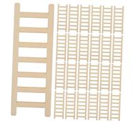 Kisangel 50pcs Mini Wooden Step Ladder for Dollhouse DIY Craft Sturdy Natural Wood Small Stairs Accessory for Fairy Garden and Play House Decoration