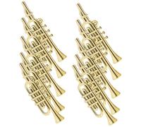 Kisangel 50pcs Miniature Musical Instruments Ornaments Golden Trumpet Clarinet Violin Flute Models for Christmas Tree Wreath DIY Crafts Horn Decorative Holiday