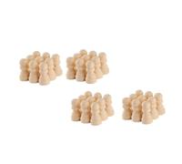 Kisangel 50pcs Wooden International Chess Pieces with Smooth Surface, Suitable for Paint, Beige Colour, Educational Board Game Accessories for Boys and Girls Craft Painting and DIY Fun
