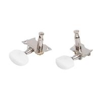 Kisangel 5pcs Banjo Tuning Pegs Machine Heads with Zinc Alloy Bushings White and Silver Replacement for Banjo Strings with Left and Right Tuners