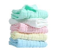 Kisangel 5pcs Cotton Facial Towels Newborn Soft Breathable Reusable Face and Hand Towels Multipurpose Lightweight