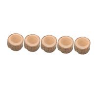 Kisangel 5pcs Hamster Food Dish Wooden Bowl for Guinea Pigs Small Wooden Feeder Wear-resistant Easy to Clean Chinchilla Bowl