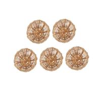 Kisangel 5pcs Handwoven Bamboo Bird Nest with Hooks for Small Birds Parakeet Canary Finch Swallow Breeding Hatch House Natural Breathable Craft Nest Box