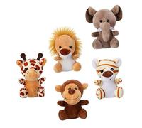 Kisangel 5Pcs Jungle Animal Plush Keychain Cute Stuffed Forest Animal Pendants Soft Keyrings for Bags Family