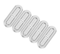 Kisangel 5pcs Long Strip Basin Overflow Hole Cover Stainless Steel Hair Catcher Overflow Sink Cover Decorative Trim Ring for Bathroom and Kitchen Sink Drain Protection