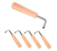 Kisangel 5pcs Lyre Harp Tuning Wrench with Wooden Handle Precision Instrument Tuning Tool for Accurate Sound Adjustment and Secure Grip Compatible with Various Stringed Harps for Home