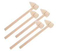 Kisangel 5Pcs Mini Wooden Hammers for Lightweight Safe Small Wooden Mallets Educational Props for Hand Training and Building Block Play
