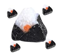 Kisangel 5pcs Miniature Japanese Rice Ball Props with Seaweed Tiny Simulated Onigiri Models for Dollhouse Decoration Mini Kitchen Display DIY Ornament Collectors Gift