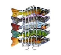 Kisangel 5pcs Multi-section Floating Hard Plastic Fish Lures with Lifelike Appearance 10cm 15.5g Fishing Bait Kit Suitable for Outdoor Fishing Trips and Holidays