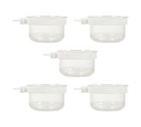 Kisangel 5pcs Parrot Feeding Bowls Bird Cage Food Container Set Acrylic Multi-function Bird Bowls with Egg Yolk and Health Sand Cups for Household Use