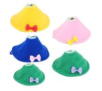 Kisangel 5PCS Pecking Bird Neckerchief Collars Protective Neck Rings for Parrots and Parakeets Breathable Cloak with Random Yellow Pink Blue Green Colors Wound and Skin Protection