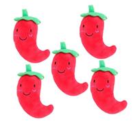 Kisangel 5pcs Pet Squeaky Chili Pepper Shape Stimulating Sound Interactive Chew for Dogs and Cats Outdoor Play and Cognitive Development